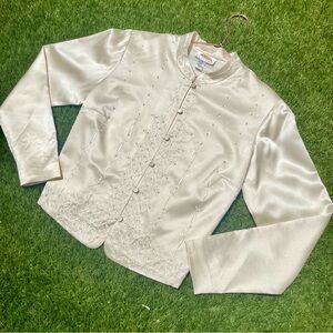 🤍 Vintage Beaded Silk Blouse - Talbots